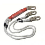 Línea vida Cuerda Trenzada Doble Brazo C/Amort Gancho Chico LV22