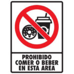 Señal Modelo 063 Prohibido Comer O Beber 30X40 Normal Estireno