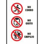 Señal Modelo 091 No Corro No Grito No Empujo 35X50 Normal Estireno