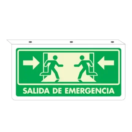 Señal Modelo 303 Salida De Emergencia 20X40 Uv Estireno Foto Tipo Bandera Doble Vista Techo