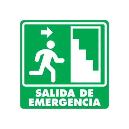 Señal Salida De Emergencia Derecha, 25X25, Normal Estireno, Mod. 003 (Escalera)