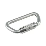 Mosqueton de Acero Tipo D con Seguro 35KN SS-CARABINERO