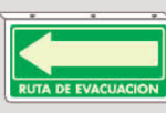 SeñaRuta De Evacuación 20X40 Estireno Fototipo Bandera,Doble Vista,Mod. 301