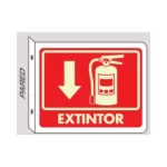 Señal Modelo 294 Extintor 20X25 Uv Estireno Foto Tipo Bandera Doble Vista.