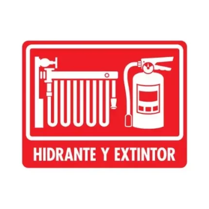 Señal Modelo 035 Hidrante con Extintor 20X25 Uv Estireno Fotoluminiscente.